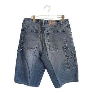 Vintage Denver Hayes Denim Carpenter Shorts - Faded Blue/Acid Wash 38 Workwear
